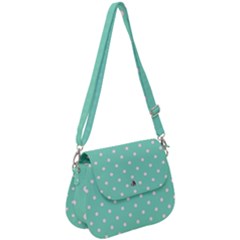 1950 Sea Foam Green White Dots Saddle Handbag by SomethingForEveryone