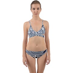 Folk Flowers Pattern Floral Surface Wrap Around Bikini Set by Eskimos