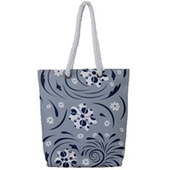 Folk Flowers Pattern Floral Surface Full Print Rope Handle Tote (small) by Eskimos