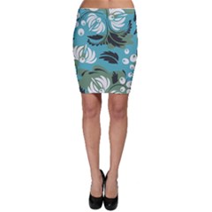 Folk Flowers Pattern Floral Surface Bodycon Skirt by Eskimos