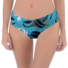 Folk Flowers Pattern Floral Surface Reversible Classic Bikini Bottoms by Eskimos