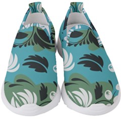 Folk Flowers Pattern Floral Surface Kids  Slip On Sneakers by Eskimos