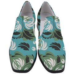 Folk Flowers Pattern Floral Surface Women Slip On Heel Loafers by Eskimos