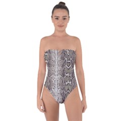 Snake Skin Tie Back One Piece Swimsuit by LoolyElzayat