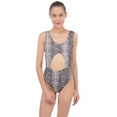 Snake Skin Center Cut Out Swimsuit