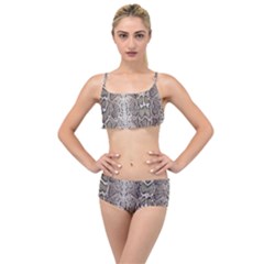 Snake Skin Layered Top Bikini Set