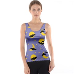 Bats With Yellow Moon Tank Top by SychEva