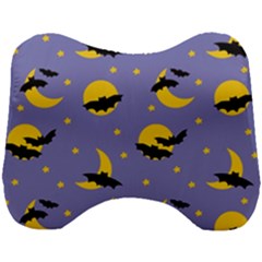 Bats With Yellow Moon Head Support Cushion by SychEva