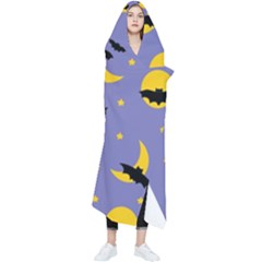 Bats With Yellow Moon Wearable Blanket by SychEva