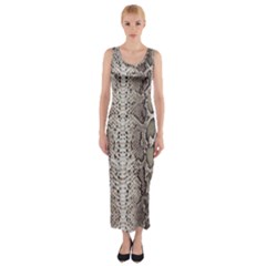 Snake Skin Fitted Maxi Dress