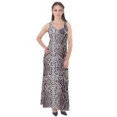 Snake Skin Sleeveless Velour Maxi Dress