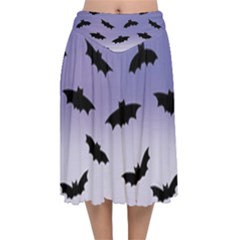 The Bats Velvet Flared Midi Skirt by SychEva