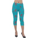 Red Drops Lightweight Velour Capri Leggings  View1