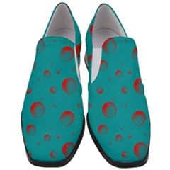 Red Drops Women Slip On Heel Loafers by SychEva