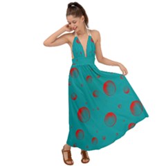 Red Drops Backless Maxi Beach Dress by SychEva