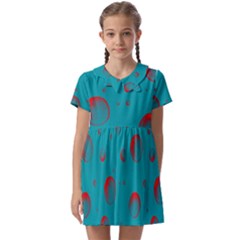 Red Drops Kids  Asymmetric Collar Dress by SychEva