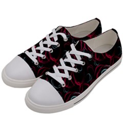 Blue And Red Stains Women s Low Top Canvas Sneakers