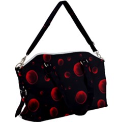 Red Drops On Black Canvas Crossbody Bag by SychEva