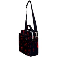 Red Drops On Black Crossbody Day Bag by SychEva