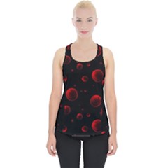 Red Drops On Black Piece Up Tank Top by SychEva