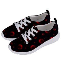 Red Drops On Black Women s Lightweight Sports Shoes by SychEva