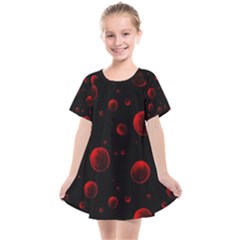 Red Drops On Black Kids  Smock Dress by SychEva