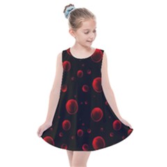 Red Drops On Black Kids  Summer Dress by SychEva