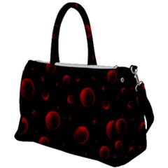 Red Drops On Black Duffel Travel Bag by SychEva