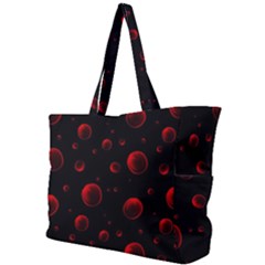 Red Drops On Black Simple Shoulder Bag by SychEva