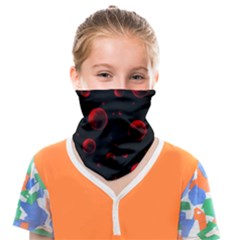 Red Drops On Black Face Covering Bandana (kids) by SychEva