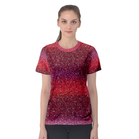 Red Sequins Women s Sport Mesh Tee by SychEva