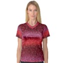 Red Sequins V-Neck Sport Mesh Tee View1