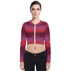 Red Sequins Long Sleeve Zip Up Bomber Jacket by SychEva