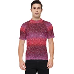 Red Sequins Men s Short Sleeve Rash Guard by SychEva