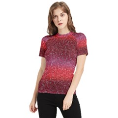 Red Sequins Women s Short Sleeve Rash Guard by SychEva