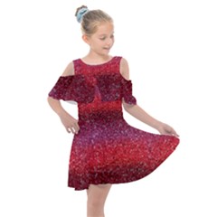 Red Sequins Kids  Shoulder Cutout Chiffon Dress by SychEva