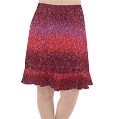 Red Sequins Fishtail Chiffon Skirt by SychEva