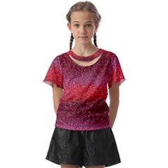 Red Sequins Kids  Front Cut Tee by SychEva