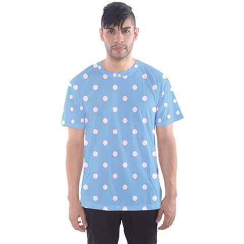 1950 Summer Sky Blue White Dots Men s Sport Mesh Tee by SomethingForEveryone