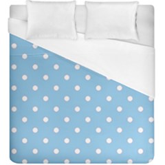 1950 Summer Sky Blue White Dots Duvet Cover (king Size) by SomethingForEveryone