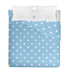 1950 Summer Sky Blue White Dots Duvet Cover Double Side (Full/ Double Size)