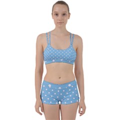 1950 Summer Sky Blue White Dots Perfect Fit Gym Set by SomethingForEveryone