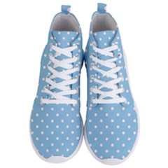 1950 Summer Sky Blue White Dots Men s Lightweight High Top Sneakers by SomethingForEveryone