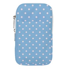 1950 Summer Sky Blue White Dots Waist Pouch (Small)