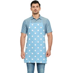 1950 Summer Sky Blue White Dots Kitchen Apron by SomethingForEveryone