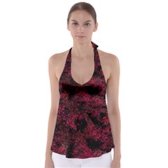 Red Abstraction Babydoll Tankini Top by SychEva