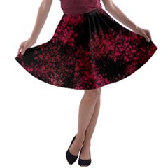 Red Abstraction A-line Skater Skirt by SychEva