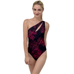 Red Abstraction To One Side Swimsuit by SychEva