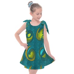 Gold On Green Kids  Tie Up Tunic Dress by kiernankallan