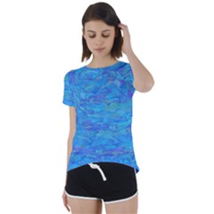 Blue Blue Ocean Short Sleeve Foldover Tee by kiernankallan